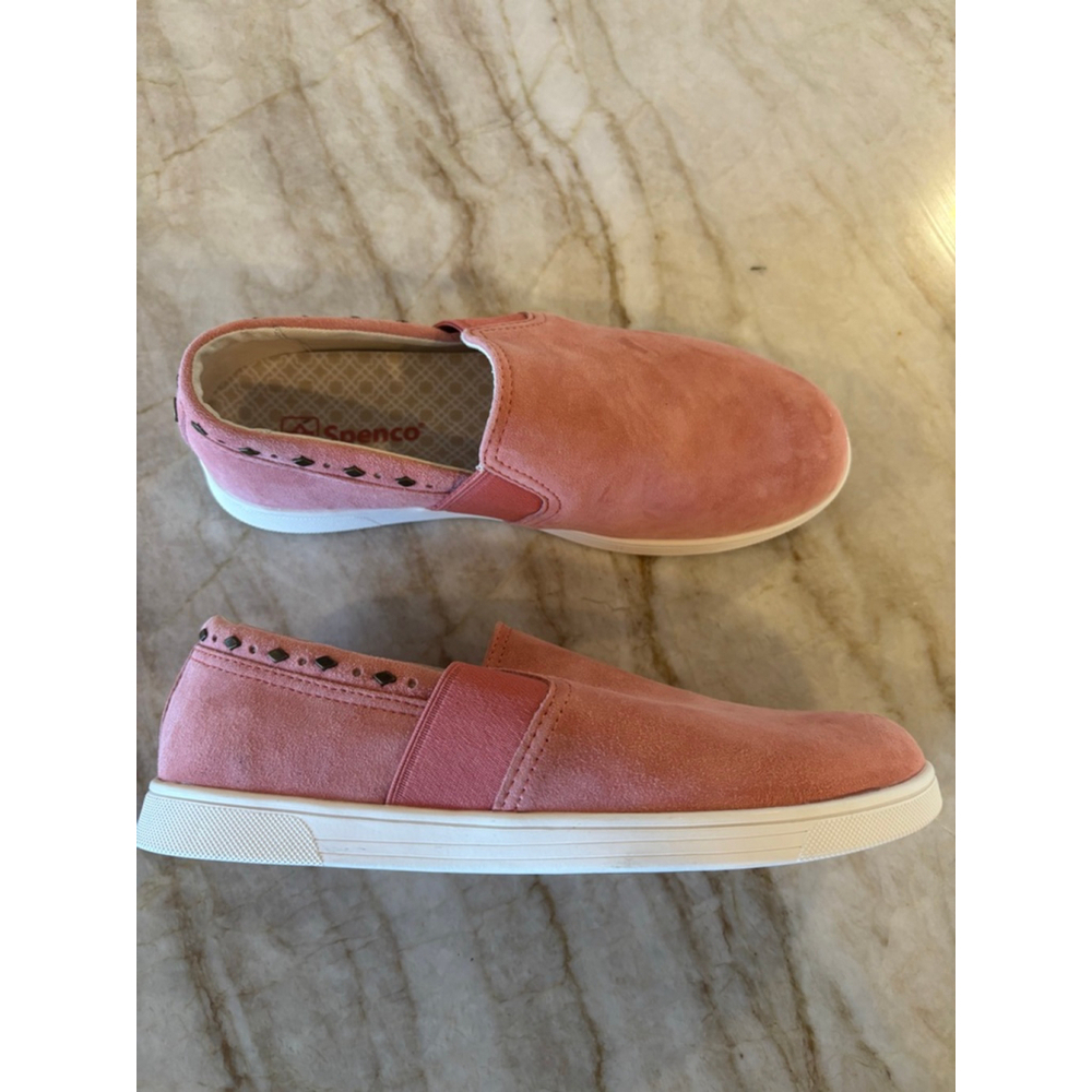 Women's Spenco Pink Suede Slip-On Flats Size 7